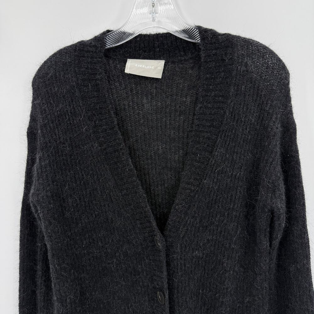 EVERLANE Womens Wool Alpaca Knit Sweater Size XXS Oversized Grandpa Cardigan - Picture 2 of 8